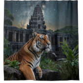 Tijger en tempel douchegordijn (Voorkant)