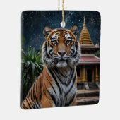 Tijger en tempel keramisch ornament (Rechts)