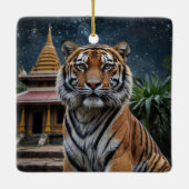 Tijger en tempel keramisch ornament (Achterkant)