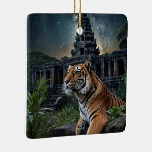 Tijger en tempel keramisch ornament (Rechts)