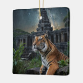 Tijger en tempel keramisch ornament (Links)