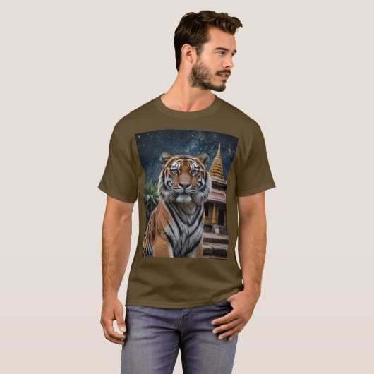 Tijger en tempel t-shirt (Voorkant volledig)