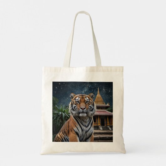 Tijger en tempel tote bag (Achterkant)