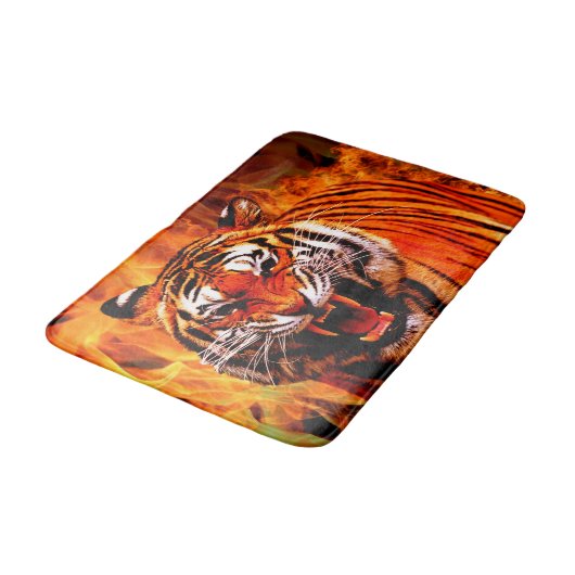 Tijger en vlam badmat (Gekanteld)