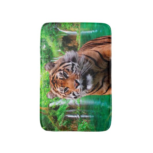Tijger en waterval badmat (Voorkant Verticaal)