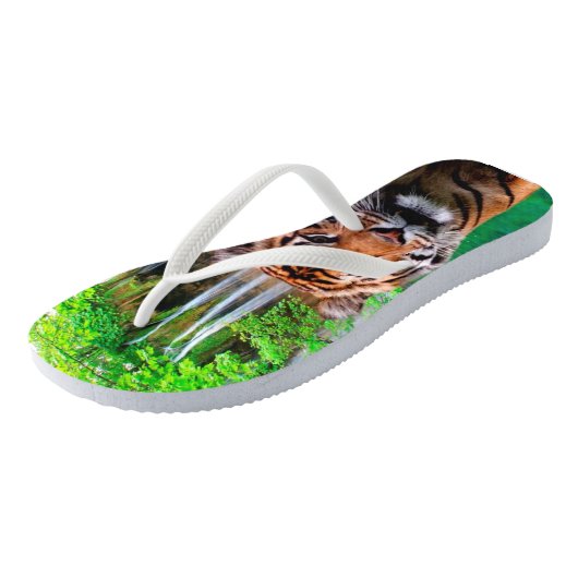 Tijger en waterval teenslippers (Schuin)