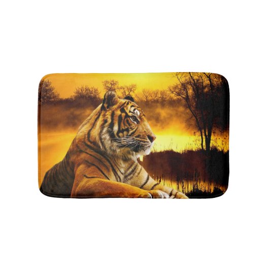Tijger en zonsondergang badmat (Voorkant)