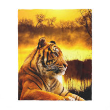 Tijger en zonsondergang