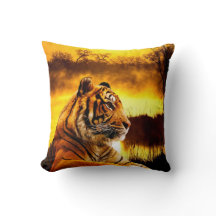 Tijger en zonsondergang