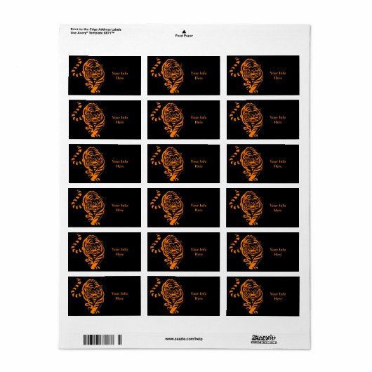 tijger etiket (Full Sheet)
