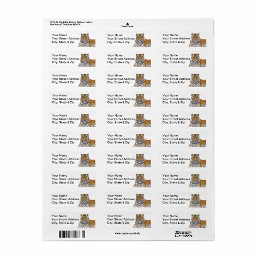 tijger etiket (Full Sheet)