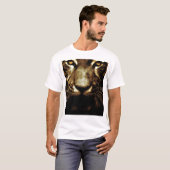 Tijger Eyes Mannen Basic Wit T-Shirt (Voorkant volledig)