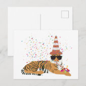 Tijger Feest - Dieren Hebben Een Feest Briefkaart (Voorkant / Achterkant)