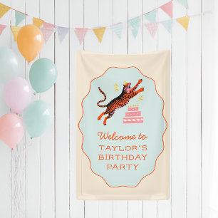 Tijger Feest Dieren Kinderen Verjaardag Welkom Spandoek