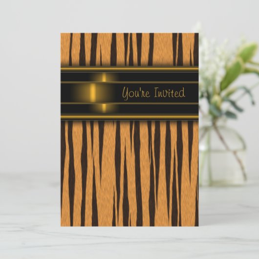 Tijger Feest Uitnodiging Template (Staand voorkant)