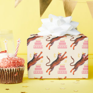 Tijger Feestbeesten Safari Dierenpark Verjaardag Cadeaupapier