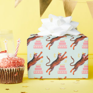 Tijger Feestbeesten Safari Dierenpark Verjaardag Cadeaupapier