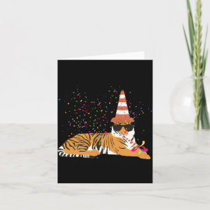 Tijger Feestvierende Dieren Die Een Feest Hebben  Kaart