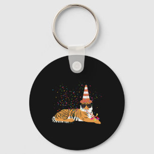 Tijger Feestvierende Dieren Die Een Feest Hebben Sleutelhanger