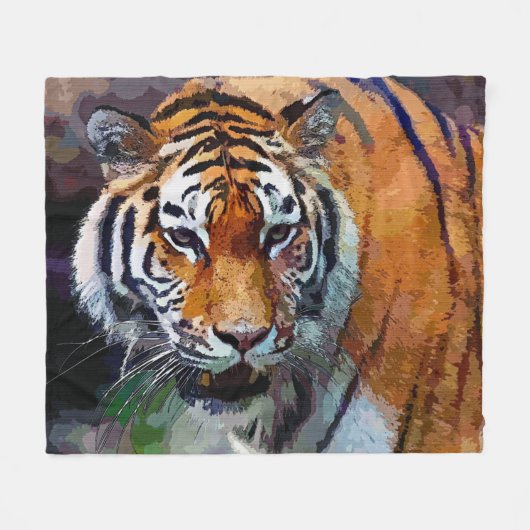 Tijger fleece deken (Voorkant (Horizontaal))