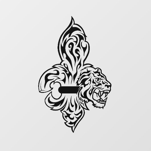 Tijger Fleur De Lis venstersticker Raamsticker (Vel)