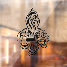 Tijger Fleur De Lis venstersticker