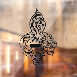 Tijger Fleur De Lis venstersticker Raamsticker
