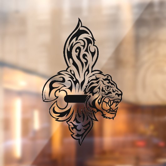 Tijger Fleur De Lis venstersticker Raamsticker (Vel 2)