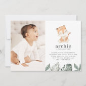 Tijger Foto Verjaardagsuitnodiging Kaart (Voorkant)