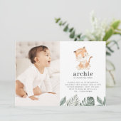 Tijger Foto Verjaardagsuitnodiging Kaart (Staand voorkant)