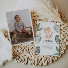 Tijger Foto Verjaardagsuitnodiging Kaart