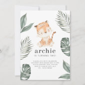 Tijger Foto Verjaardagsuitnodiging Kaart (Voorkant)