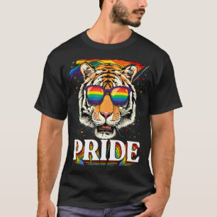 Tijger Gay Pride LGBT Rainbow Flag Zonnebril LGBTQ T-shirt