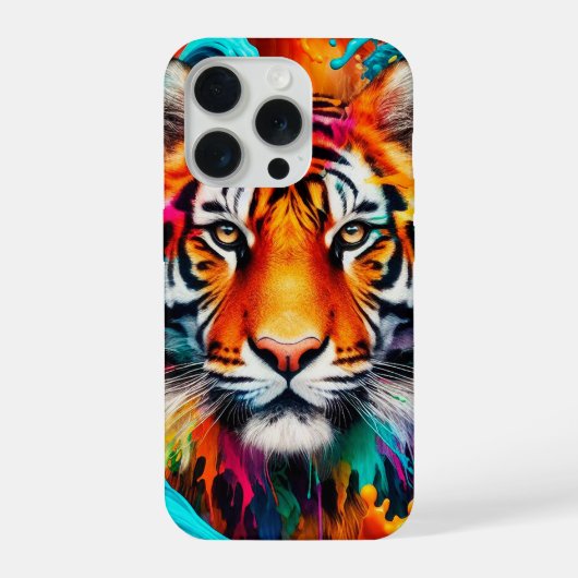 Tijger gekleurd iPhone hoesje (Achterkant)