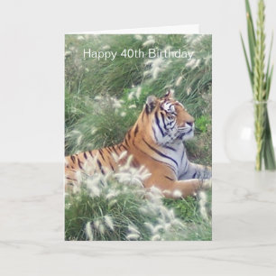 Tijger gepersonaliseerde 40e verjaardag kaart
