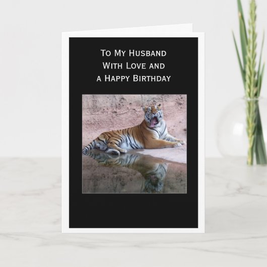 Tijger gepersonaliseerde man verjaardag kaart (Voorkant)