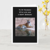 Tijger gepersonaliseerde man verjaardag kaart (Gele Bloem)