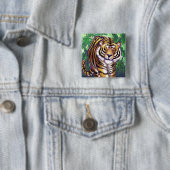 Tijger Geschenken & Accessoires Vierkante Button 5,1 Cm (In situ)