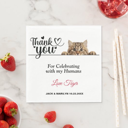 Tijger gestreepte gluren kat papier servetten (Insitu)