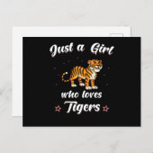 Tijger, gewoon een meisje dat van tijgers houdt briefkaart (Voorkant / Achterkant)