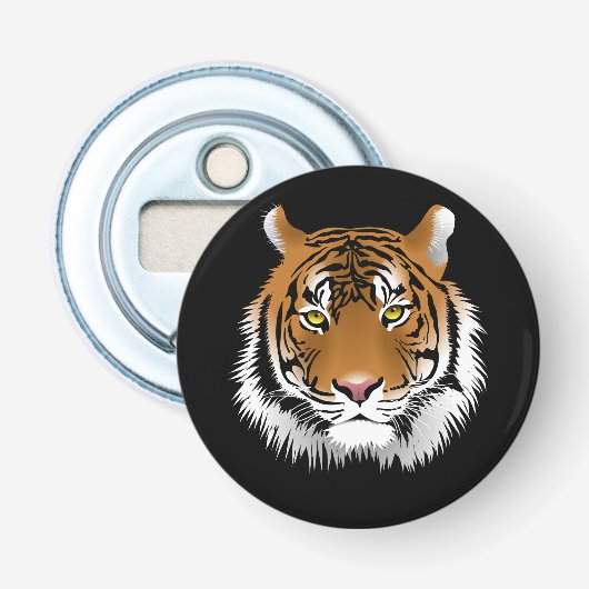 Tijger Gezicht Badge Flesopener Button Flesopener (Voorkant)