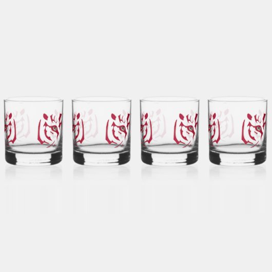 Tijger Gezicht Bril Drinkware Set Whisky Glas (Rechts)
