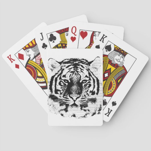 Tijger Gezicht Close-Up 7 Pokerkaarten (Achterkant)