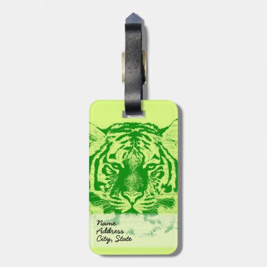 Tijger Gezicht Close-Up Bagagelabel (Achterkant verticaal)