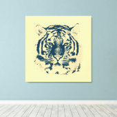  tijger gezicht close-up canvas afdruk (Insitu (Houten vloer))