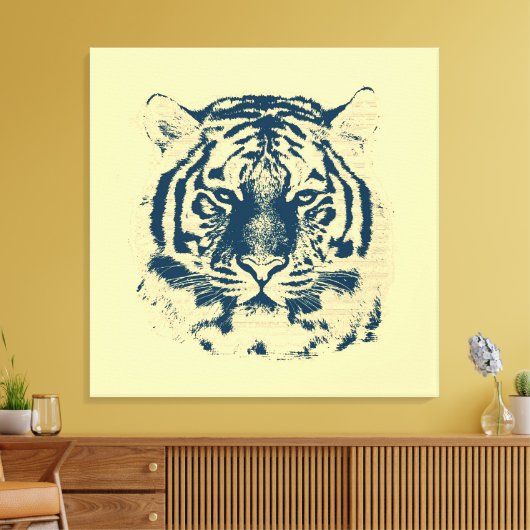  tijger gezicht close-up canvas afdruk (Insitu (Woonkamer))