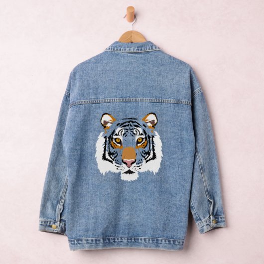 Tijger Gezicht Grafische Print Denim Jacket (Hangar)