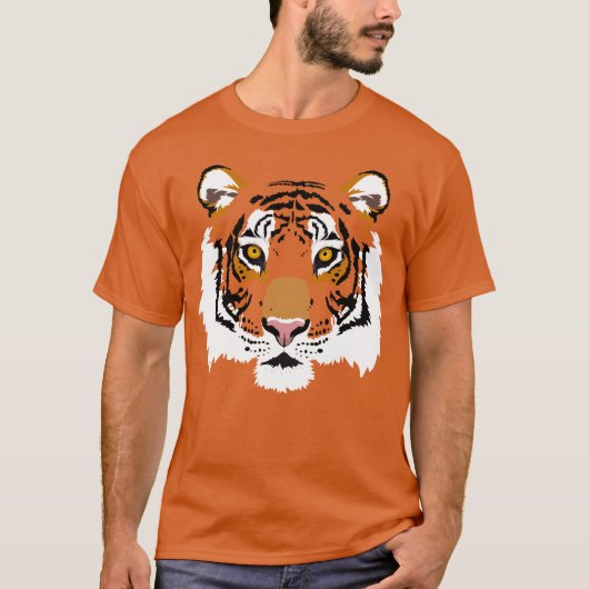 Tijger Gezicht Grafische Print T-shirt (Voorkant)