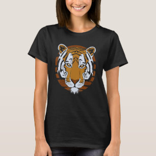 Tijger Gezicht Hoofd Grote Katachtigen Print Roofd T-shirt