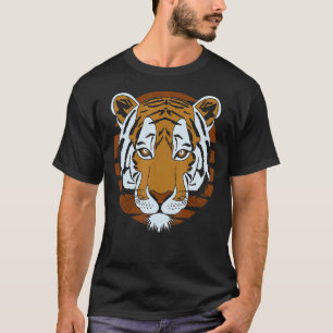Tijger Gezicht Kop Grote Katachtigen Print Roofdie T-shirt